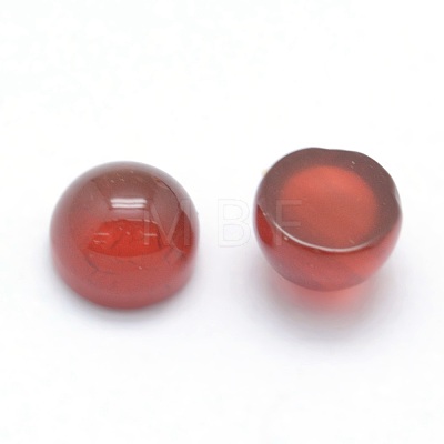 Natural Carnelian Cabochons G-P393-R03-8MM-1