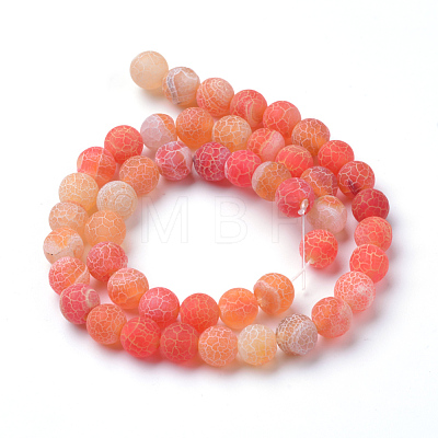 Natural & Dyed Crackle Agate Bead Strands X-G-T056-8mm-03-1