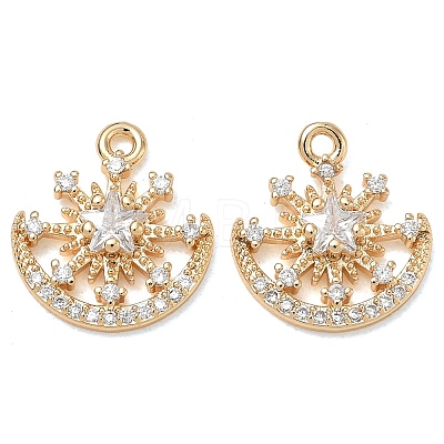 Brass Micro Pave Clear Cubic Zirconia Charms CU-CBAB0CF-15G-1