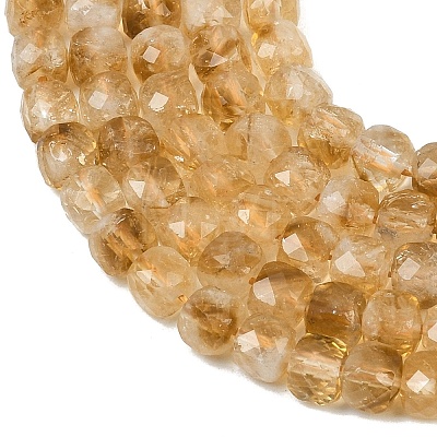 Heated Natural Citrine Beads Strands G-B175-C06-6x6mm-1