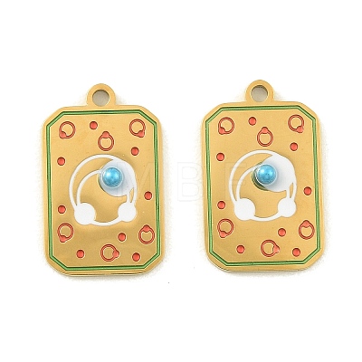 304 Stainless Steel Enamel Pendants STAS-H251-03B-02-1