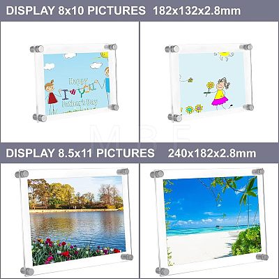  2 Sets 2 Style Rectangle Acrylic Photo Frame AJEW-NB0003-82-1