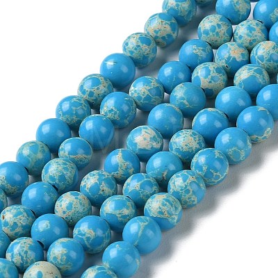 Synthetic Imperial Jasper Dyed Beads Strands G-D077-A01-01J-1