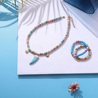 Stretch Bracelets and Pendant Necklace Jewelry Sets SJEW-SZ0001-001-1