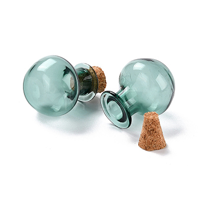 Round Glass Cork Bottles Ornament X-GLAA-D002-03C-1