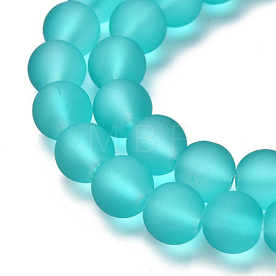 Baking Paint Transparent Glass Bead Strands GLAA-S031-4mm-18-1