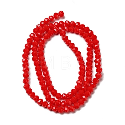 Opaque Solid Color Crystal Glass Rondelle Beads Strands EGLA-F049A-02-1