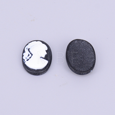 Resin Cameo Lady Head Cabochons CRES-WH0002-01A-1