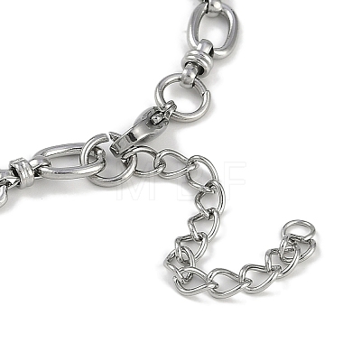 Anti-Tarnish 304 Stainless Steel Oval Link Chain Anklets AJEW-A057-06P-1