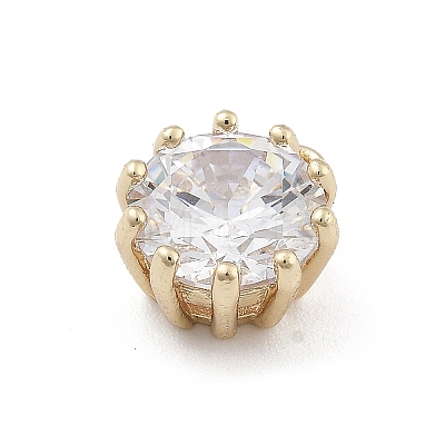 Brass Micro Pave Cubic Zirconia Pendants KK-M306-08G-1