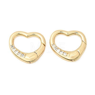 Brass Micro Pave Clear Cubic Zirconia Spring Gate Rings ZIRC-F146-01A-1
