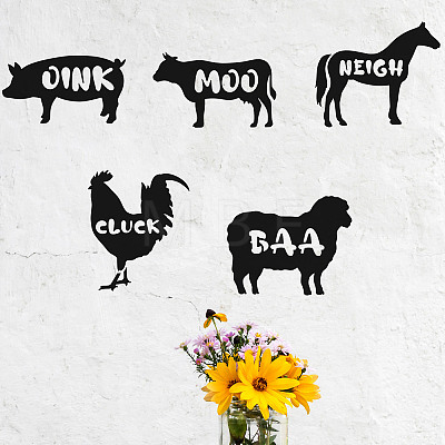 6Pcs 6 Styles Animal Theme PET Hollow Out Drawing Painting Stencils DIY-WH0394-0011-1