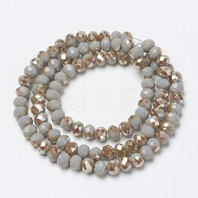 Electroplate Opaque Solid Color Glass Beads Strands EGLA-A034-P4mm-K03-1