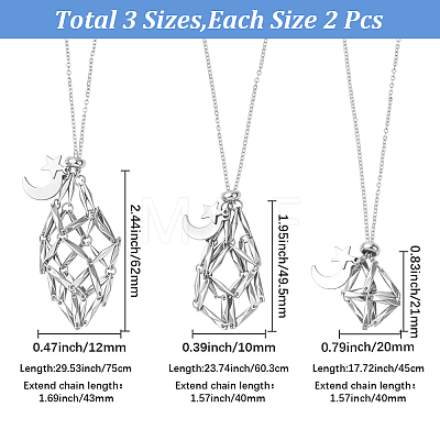 2 Bags 304 Stainless Steel Macrame Pouch Empty Stone Holder Necklace Making NJEW-SC0001-82-1