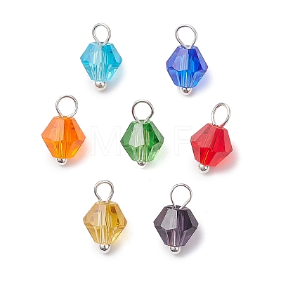 7Pcs Imitation Austrian Crystal Glass Pendants PALLOY-JF02910-02-1