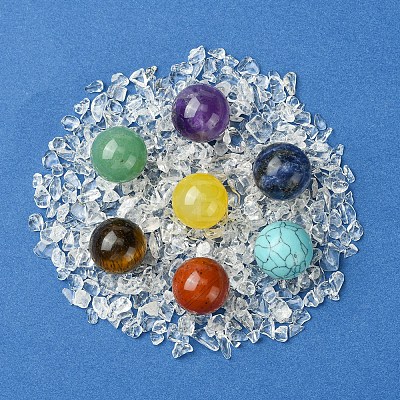 Natural & Synthetic Gemstone Healing Round Ornaments AJEW-FS0001-13B-1