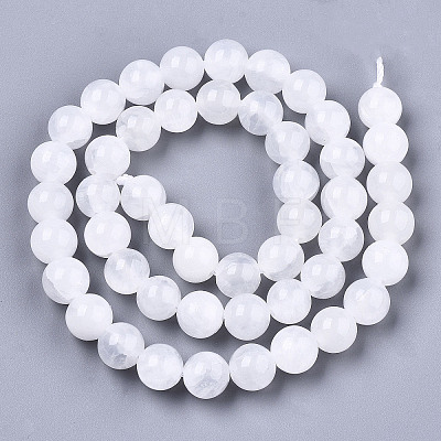 Natural Selenite Beads Strands G-N328-025B-01-1