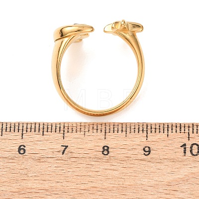 304 Stainless Steel Rhinestone Cuff Open Rings RJEW-E302-05G-1
