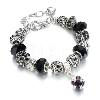 Tibetan Style Alloy & Glass Beaded European Bracelets RX0966-5-1