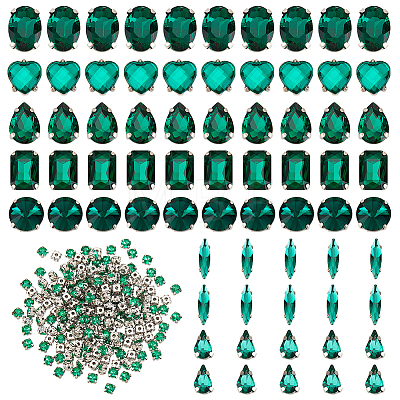 Olycraft 270Pcs 8 Style Gradient Color Sew on Rhinestone DIY-OC0010-34-1