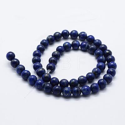 Natural Lapis Lazuli Beads Strands X-G-E465-8mm-01-1