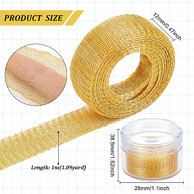 Copper Wire Mesh Ribbon for Wrapping DIY-WH0221-31A-02-1