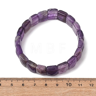 Natural Amethyst Beaded Stretch Bracelets for Unisex G-K303-02D-1