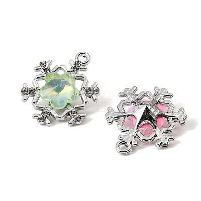 UV Plating Alloy Glass Pendants FIND-K032-02P-1