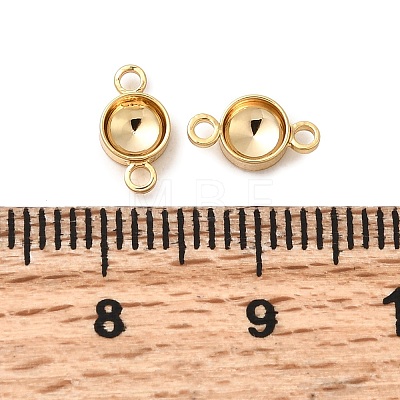 Flat Round Brass Rhinestone Connecter Settings KK-P340-06B-G-1