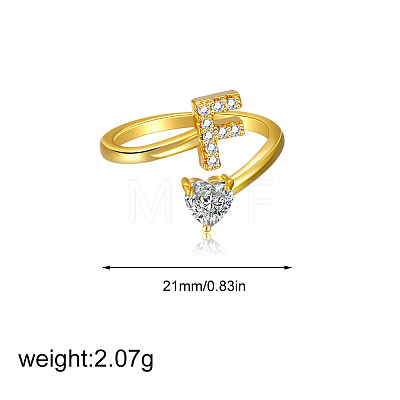 Brass Micro Pave Clear Cubic Zirconia Cuff Open Rings FS-WGF859A-06-1