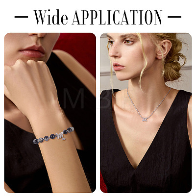 12Pcs 12 Styles Twelve Constellations Brass Micro Pave Clear Cubic Zirconia Pendants KK-TA0008-96P-1