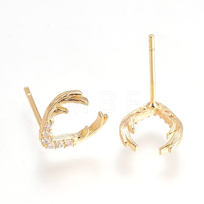 Brass Stud Earrings KK-O104-21G-NF-1