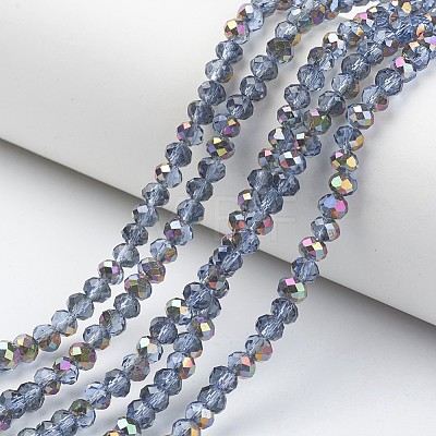Electroplate Transparent Glass Beads Strands EGLA-A034-T2mm-R02-1