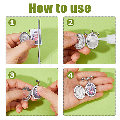 7Pcs 316 Stainless Steel Locket Pendant Brooches JEWB-FH00050-1