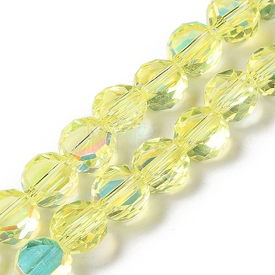 Transparent Electroplate Glass Beads Strands GLAA-Q099-D01-07-1