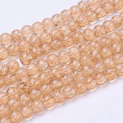 Spray Painted Crackle Glass Beads Strands CCG-Q001-6mm-07-1
