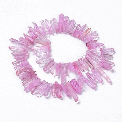 Natural Crackle Quartz Crystal Dyed Beads Strands G-I345-05E-1