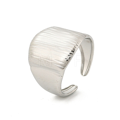 304 Stainless Steel Wide Cuff Rings for Women RJEW-G338-20P-1