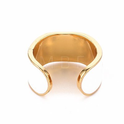 Brass Enamel Cuff Rings RJEW-S045-118-NR-1