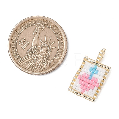 Glass Seed Beaded Pendants PALLOY-MZ01228-02-1