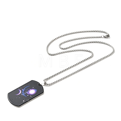 Non-Tarnish 201 Stainless Steel Rectangle with Constellations Pendant Necklace for Women NJEW-G015-01G-1