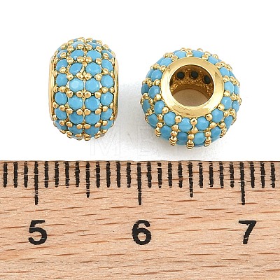Brass Micro Pave Cubic Zirconia European Beads RB-CBAB488-01-1