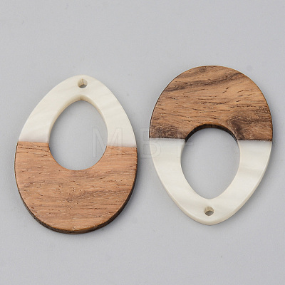 Opaque Resin & Walnut Wood Pendants RESI-S389-014A-C04-1