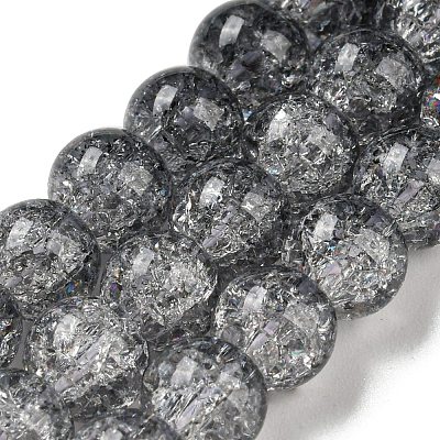 Spray Painted Crackle Glass Beads Strands DGLA-C002-6mm-02-1
