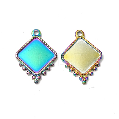 Ion Plating(IP) 304 Stainless Steel Pendant Cabochon Settings STAS-L268-042MC-1