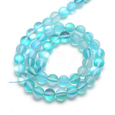 Synthetic Moonstone Beads Strands X-G-F142-10mm-03-1