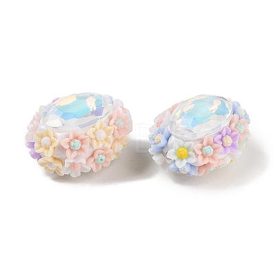 Handmade Luminous Polymer Clay Glass Rhinestone Beads CLAY-H003-05A-1