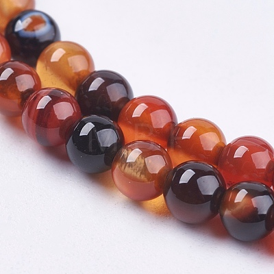 Natural Agate Bead Strands G-R173-4mm-05-1
