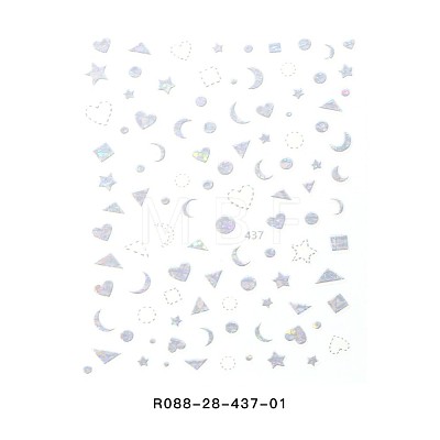 3D Metallic Star Moon Heart Nail Decals Stickers MRMJ-R088-28-437-01-1
