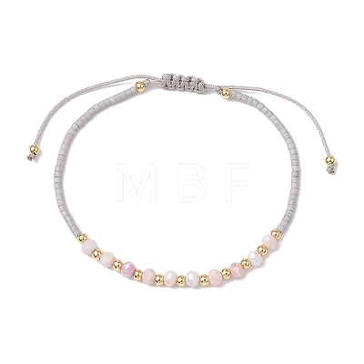 Glass Braided Bead Bracelets BJEW-JB11418-03-1